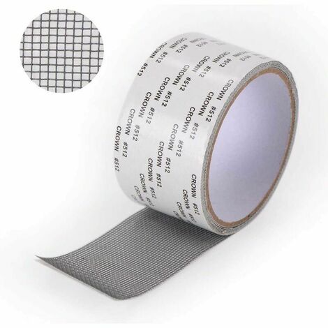 Ruban Adhesif Reparation Moustiquaire - Patch Repare Moustiquaire Réparation de Fenêtre Kit de Moustiquaire Adhesive Reparation Réparer Moustiquaire 5 x 2m (gris)