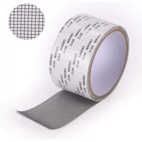 Ruban Adhesif Reparation Moustiquaire - Patch Repare Moustiquaire Réparation de Fenêtre Kit de Moustiquaire Adhesive Reparation Réparer Moustiquaire 5 x 2m (gris)