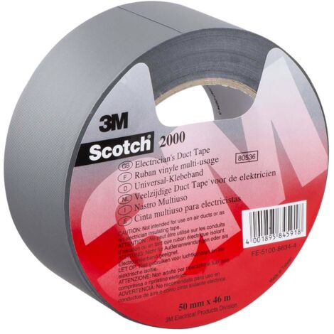 Ruban adhésif SCOTCH 2000, 46m x 50mm, PVC, Gris ( Prix pour 1 )
