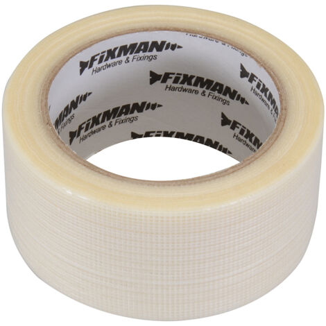 Ruban adhésif toilé 50 mm x 20 m – Transparent – Adhésion instantanée – Résistant aux intempéries – Pour applications extérieures – Fixman