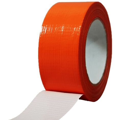 Ruban adhésif toilé orange - rouleau adhésif 50 mm x 33 m pour fixer les bâches, fils et câbles - orange