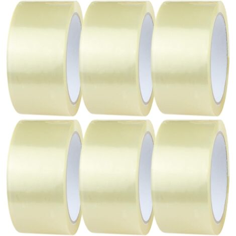 Ruban Adhésif Transparent 6 Rouleaux de 48mm x 66m Ruban Adhésif pour Colis Transparent Ruban d'Emballage pour des Boîtes, des Cartons, Déménagement