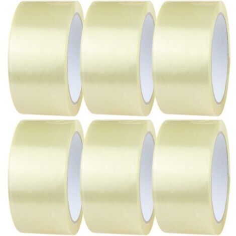 Ruban Adhésif Transparent 6 Rouleaux de 48mm x 66m Ruban Adhésif pour Colis Transparent Ruban d'Emballage pour des Boîtes, des Cartons, Déménagement