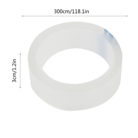Ruban adhésif transparent imperméable pour cuisine et salle de bain, multifonctionnel (3m x 30cm)