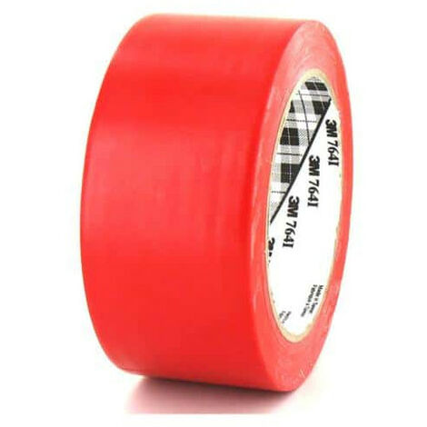 Ruban adhésif vinyle rouge 50mm – Longueur 33m – Pour applications non critiques – 764R50