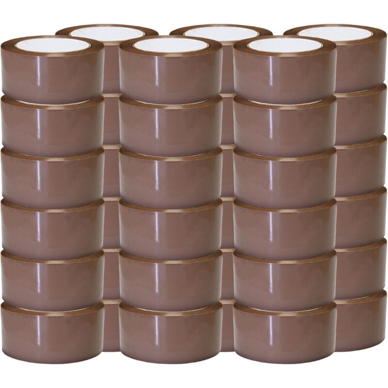 Tecplast - Ruban adhésif d'emballage polypropylène havane 28µ - rouleau adhésif marron 48 mm x 100 m - Carton de 36