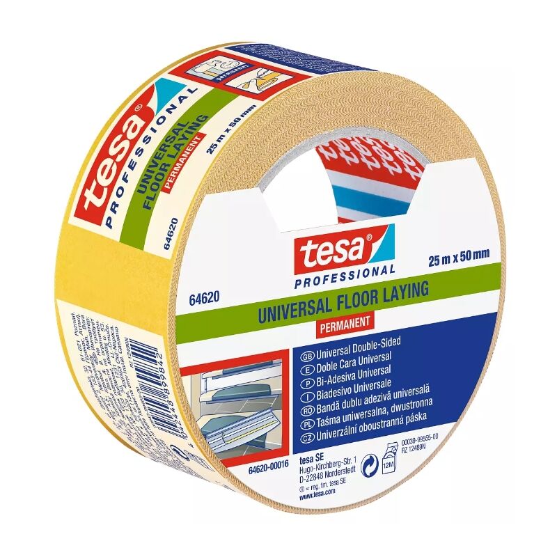 Tesa - ruban adhésif double face pour tapis, 25M x 50MM