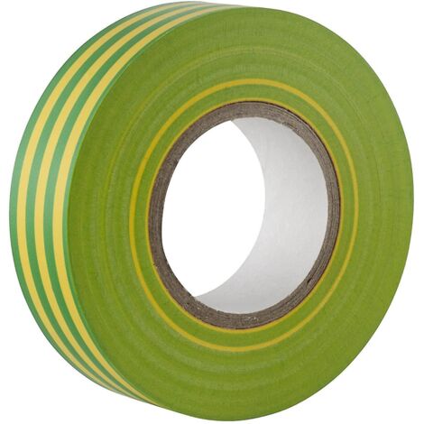 ruban Adhsif Isolant Lectrique Vert/jaune -  25 M - Rsistant, Autocollant - Protger, Regrouper, Rparer Des Cbles - 1 Rouleau