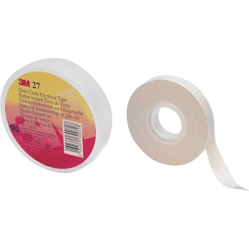 Ruban adhésif toilé Scotch® 27 3M SCOTCH27U-12X20 blanc (l x l) 20 m x 12 mm caoutchouc 1 pc(s)