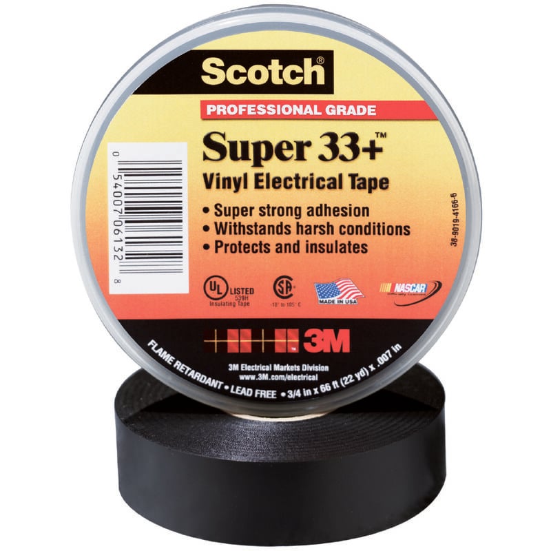 Ruban adhésif vinyle Scotch 3m super 33+ - 19 mm x 20 mètres - 3m 80021