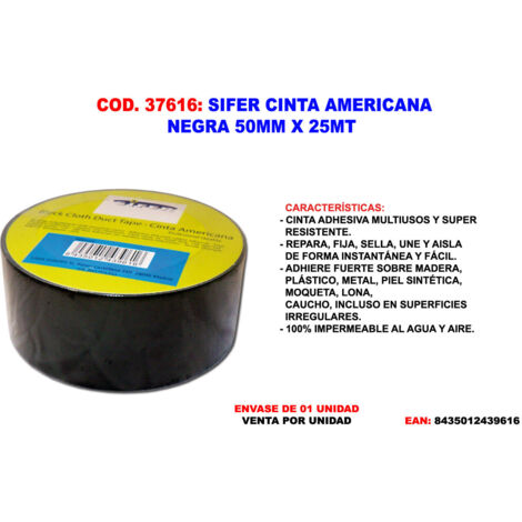 Ruban Américain Noir 50mm x 25m Sifer