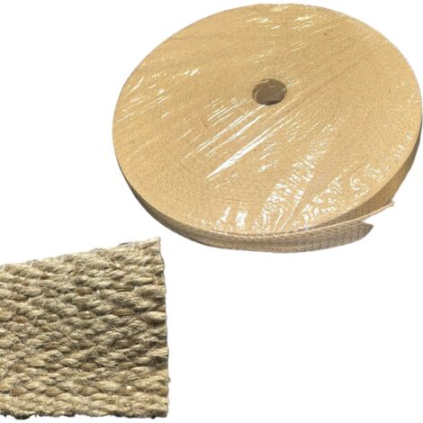 Ruban animé en jute 30 mm – rouleau de 50 mètres – pour fixation et emballage