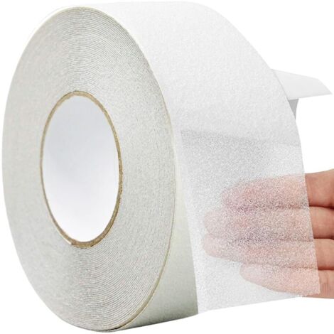 Ruban Antidérapant, 5cm × 20m Antidérapant, Meilleure Adhérence, Friction, Adhésif Abrasif pour Escaliers, Sécurité, Marche, Intérieur, Extérieur, Mise en Garde - Transparent