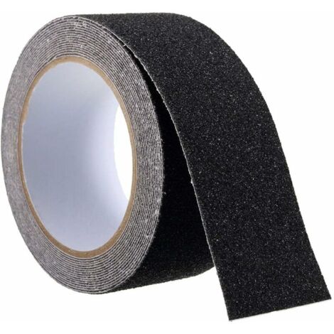 Ruban Antidérapant Adhésif, Bande Anti-Glissante Mat avec Bonne Viscosité et Aucun Résidu pour l'Usage Intérieur et Extérieur, Escaliers, Tapis (Largeur: 5cm x Longueur: 5m, Noir)