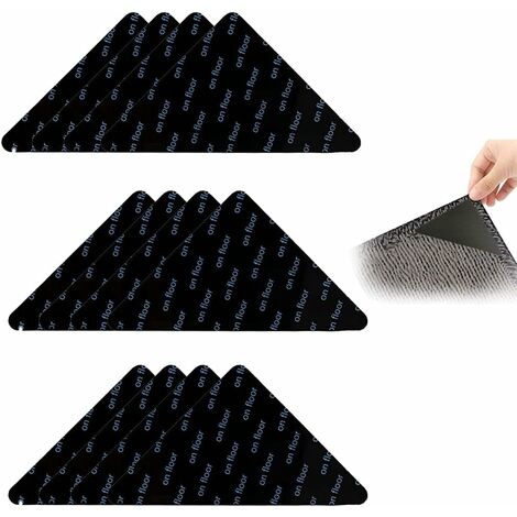 Supports de fixation antidérapants pour tapis de voiture avec boucle  torsadée en plastique Triomphe Lot de 4 Noir