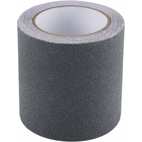 Ruban antidérapant gris à haute traction pour marches, rampes, passerelles et ponts intérieurs et extérieurs – Ruban de traction gris très résistant pour éviter les glissades et les chutes