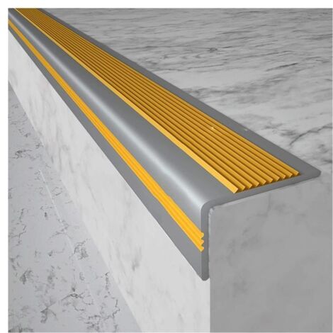 Ruban antidérapant L – Protection bords et coins – Double couleur orange/gris – Auto-adhésif – Pour escaliers, meubles, rampes – Lot de 3 rouleaux de 1 mètre