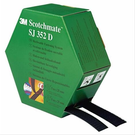 Ruban auto-agrippant 3M Scotchmate SJ352D 25,4mm x 5m - boîte de 2