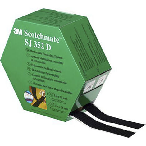 Ruban auto-agrippant 3M SJ352D, 25mm x 5m, Noir ( Prix pour Boîte de 5 Mètres )