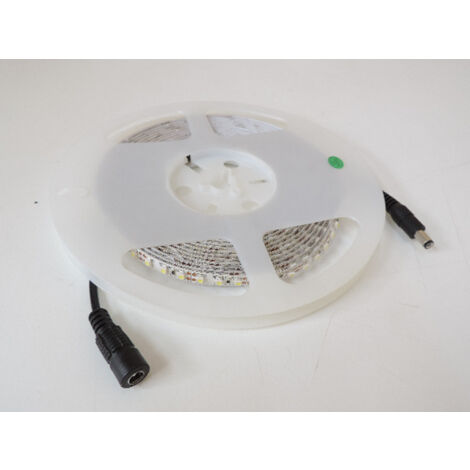 Ruban bandeau LED 9.6W/m blanc froid 6000K longueur 5m alim 12V (non incl) 120leds/m interieur IP20