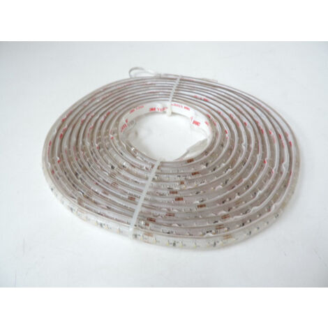 Ruban bandeau LED étanche 14.4W/m naturel 4000K longueur 5m alim 24V (non incl) adhesif 120leds/m exterieur IP65