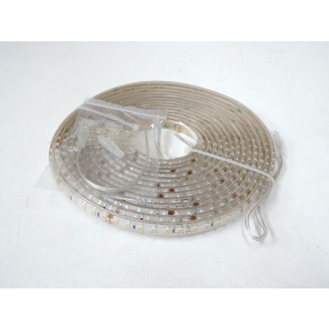Ruban bandeau LED étanche 9.6W/m chaud 2700K longueur 5m alim 24V (non incl) 120leds/m exterieur IP65