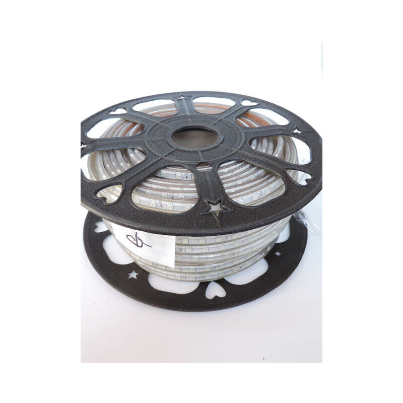 Ruban bandeau led souple couleur vert longueur 50m puissance 8.4W/m avec fiche 2P 230V 120° étanche IP65