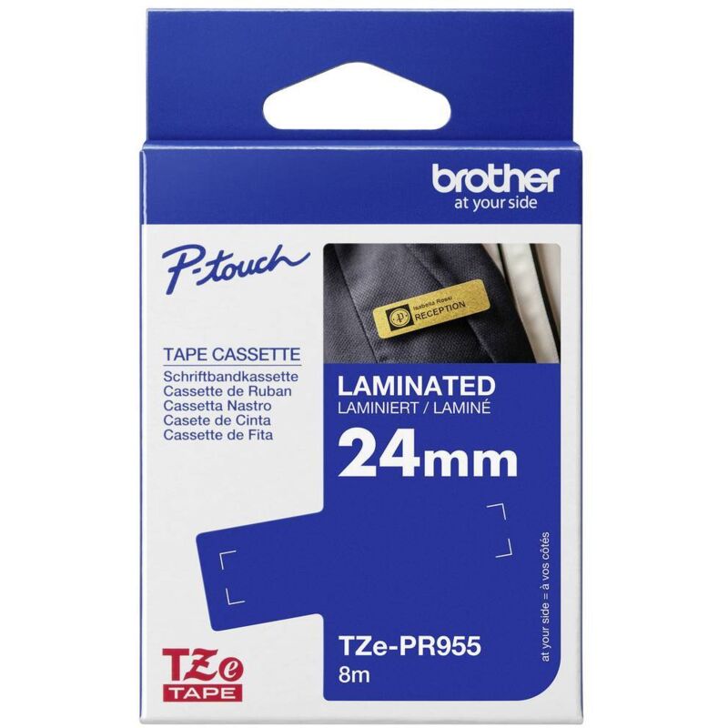 Brother - Ruban d'étiquetage TZe-PR955 Couleur de ruban: argent Couleur de police:blanc 24 mm 8 m