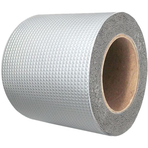 Ruban Butyle en Aluminium,Ruban Super Étanche,Caoutchouc Butyle,Ruban Adhesif Resistant a l Eau,Bande Etancheite Autocollante,Bande Etancheite Toiture,Ruban de Reparation Etanche (15cmx5m)