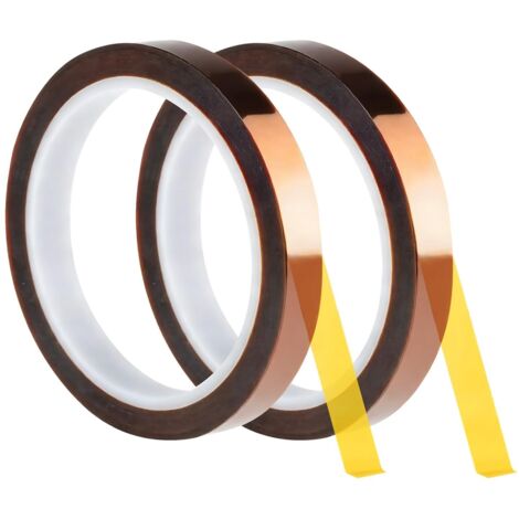 Ruban Chauffant 15mm 33m Ruban Adhesif Haute Temperature Scotch Isolant Thermique pour Imprimante 3D Sublimation, Imprimés Électroniques, Transfert Thermique, Circuits Imprimés 2 Rouleaux