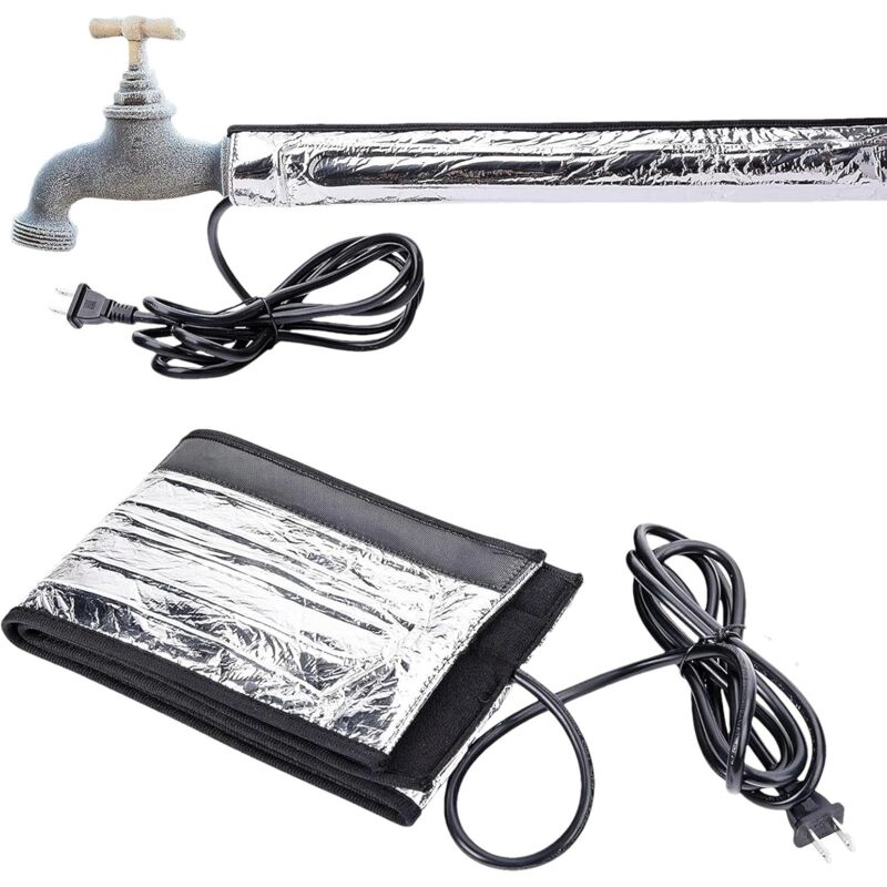 Ruban chauffant pour conduites d'eau, couverture chauffante pour conduites d'eau Couvercle d'enveloppe de tuyau 110 V,Couverture de trace de chaleur