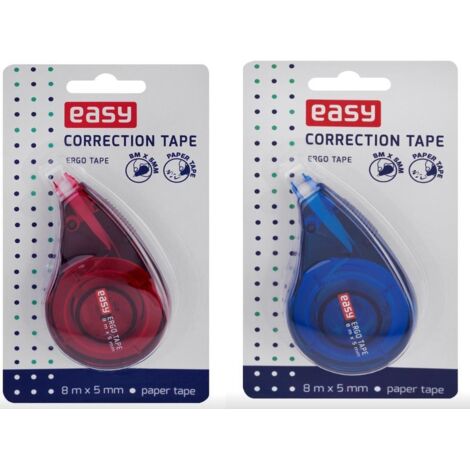 Ruban correcteur Easy Stationery Ergo Tape - Bleu/Rouge, 8 m