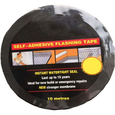 Ruban d'asphalte auto-adhésif imperméable pour réparation de fissures et joints, 5 cm x 10 m.