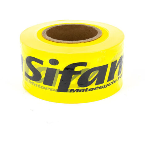 Ruban de Balisage Sécurité 500 M x 70mm Jaune/Noir Sifam-Kyoto-Regina Logo