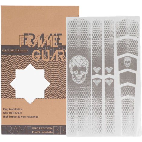 Ruban de cadre de vélo épaissi résistant à la décoloration, autocollant protecteur PVC décoratif pour vélos de route et VTT, motif tête de mort