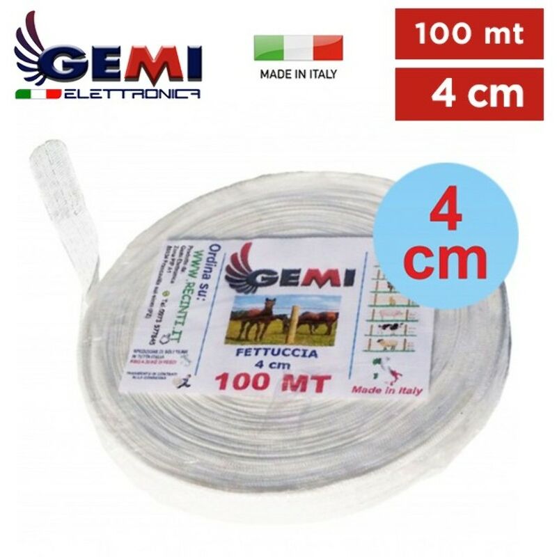 Ruban DE CLÔTURE ÉLECTRIQUE Clôture Électrifiée 100 MT 4 Cm Pour Chevaux Chiens Vaches Porcs Poules Gemi Elettronica