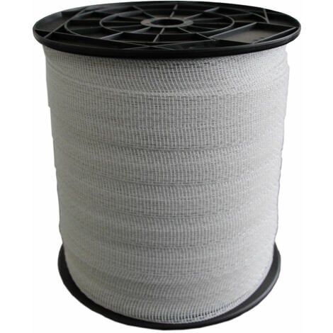 Ruban de clôture électrique Basic - blanc - 200 m, 40 mm, 8 conducteurs en acier inoxydable