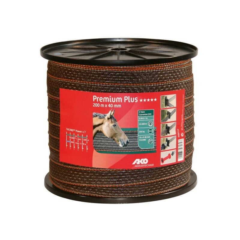 Ruban de clôture Premium Plus 40 mm 200 m