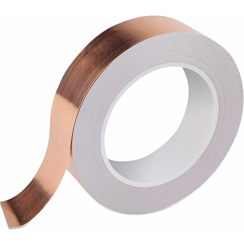 Fortuneville - Ruban de Cuivre 20m x 30mm, Ruban Adhésif Feuille de Cuivre Bande emi Shielding Adhésif Conductif emc Blindage Ruban Adhésif pour