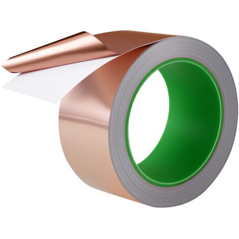 Ruban de Cuivre Anti-Limaces,50mm x 20m Ruban de Cuivre Conducteur EMI Double Face, Cuivre Autocollant Anti- Protection de Cuivre pour Massifs & Plantes