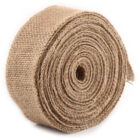 Ruban de décoration en toile de jute naturel 10 mètres pour emballage cadeau et nappe (5 cm)