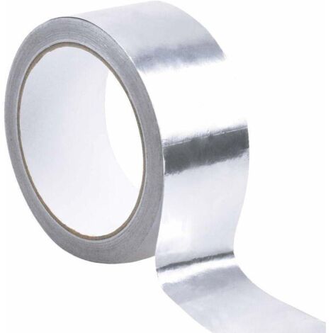 Ruban de feuille d'aluminium argenté - 1mm X 50mm X 20m, ruban d'étanchéité étanche, ruban de renforcement résistant aux températures élevées