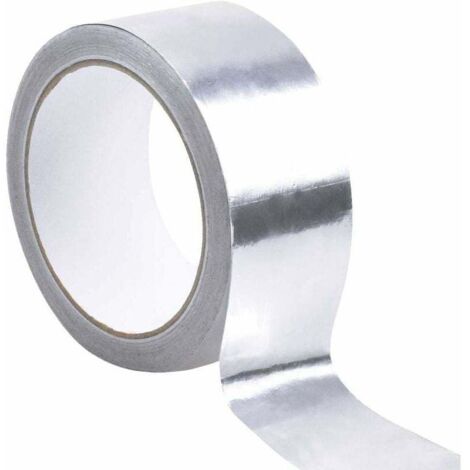 Ruban de feuille d'aluminium argenté - 1mm X 50mm X 20m, ruban d'étanchéité étanche, ruban de renforcement résistant aux températures élevées pour les conduits de ventilation