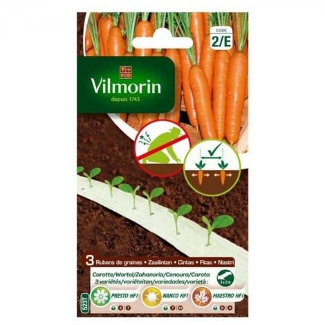 VILMORIN Ruban de graines saison de carottes HF1 ( presto, nanco , maestro )