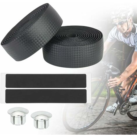 Ruban de Guidon Vélo, 2 Rouleaux EVA Ruban de Cintre Adhésifs pour Vélo Guidoline Ruban pour Guidon Antidérapant pour Route Bicyclette avec 2 Bandes Adhésives et 2 Bouchons, 200 x 3 cm