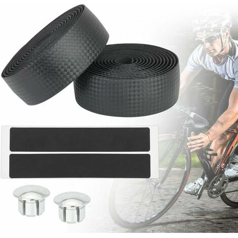 Ruban de Guidon Vélo, 2 Rouleaux EVA Ruban de Cintre Adhésifs pour Vélo Guidoline Ruban pour Guidon Antidérapant pour Route Bicyclette avec 2 Bandes Adhésives et 2 Bouchons, 200 x 3 cm
