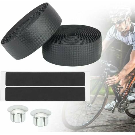 Ruban de Guidon Vélo, 2 Rouleaux EVA Ruban de Cintre Adhésifs pour Vélo Guidoline Ruban pour Guidon Antidérapant pour Route Bicyclette avec 2 Bandes Adhésives et 2 Bouchons, 200 x 3 cm