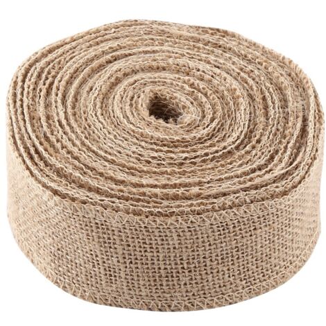 Ruban de jute naturel de 10 m pour emballage cadeau et nappe (5 cm)