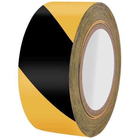 Ruban de Marquage au Sol, Bandes de Sécurité Adhésive, Ruban de Signalisation Jaune et Noir, 48mm30m, pour Utiliser Lieu de Travail et Zone Dangereuse