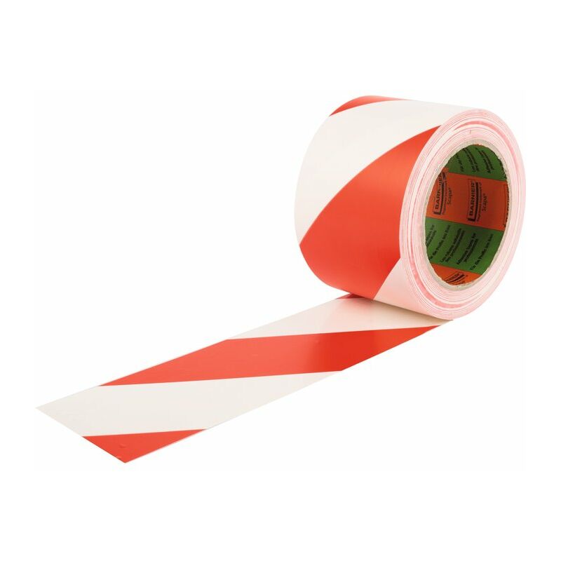 Barnier - Ruban de marquage pvc adhésif - 33 m x 75 mm - Rouge et Blanc